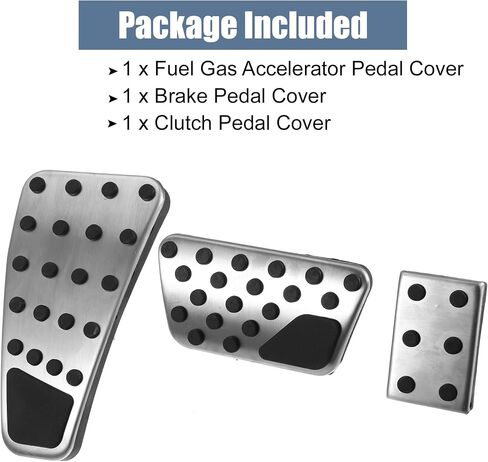X AUTOHAUX 3pcs Brake Pedal Pad Gas Accelerator Pedal Cover Clutch Pedal Cover for Dodge for Ram 2011-2018 in Saudi Arabia