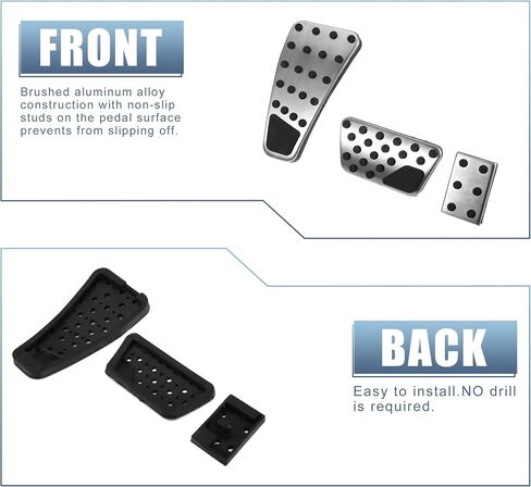 X AUTOHAUX 3pcs Brake Pedal Pad Gas Accelerator Pedal Cover Clutch Pedal Cover for Dodge for Ram 2011-2018 in Saudi Arabia