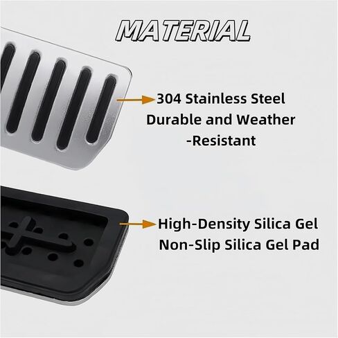 Pedal Covers for Volvo S60 MK3 2020-2025, Stainless Steel Anti-Slip Accelerator, Brake and Dead Pedal Cover Set, No Drill Required Easy Installation in Saudi Arabia