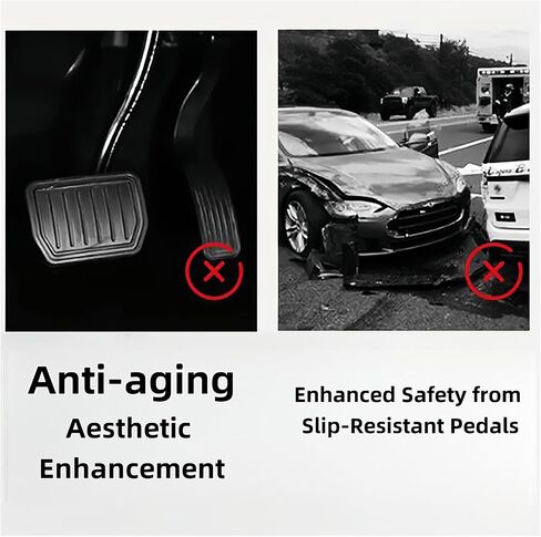 Pedal Covers for Volvo S60 MK3 2020-2025, Stainless Steel Anti-Slip Accelerator, Brake and Dead Pedal Cover Set, No Drill Required Easy Installation in Saudi Arabia