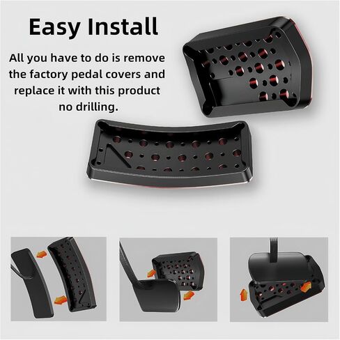 Pedal Covers for Volvo S60 MK3 2020-2025, Stainless Steel Anti-Slip Accelerator, Brake and Dead Pedal Cover Set, No Drill Required Easy Installation in Saudi Arabia