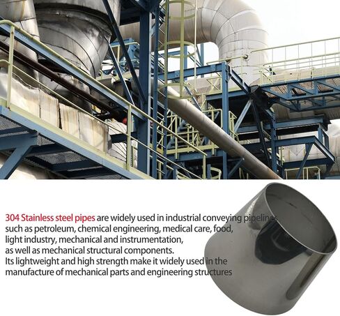 Chrome Silver SS304 Stainless Steel Adapter Connector Exhaust Mandrel Bend Elbow Pipe Concentric Reducer for Car Industrial Piping 2pcs (3 inch to 3.5 inch OD) in Kuwait