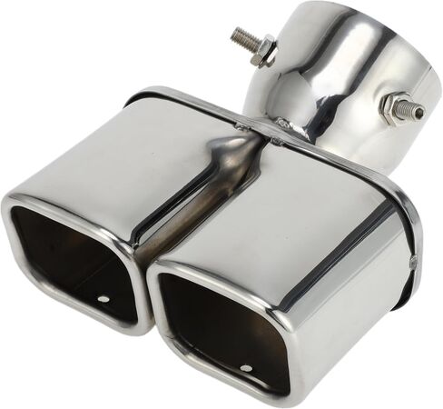 1 Pc Square Curved Slant Cut Dual Exhaust Tip for Toyota Land Cruiser Prado GDJ/TRJ150 Series 3.0" Inlet 7.1" Length Stainless Steel Black Rear in Saudi Arabia