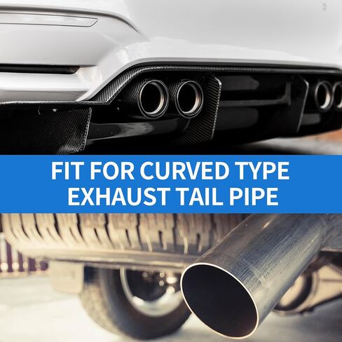 1 Pc Square Curved Slant Cut Dual Exhaust Tip for Toyota Land Cruiser Prado GDJ/TRJ150 Series 3.0" Inlet 7.1" Length Stainless Steel Black Rear in Saudi Arabia
