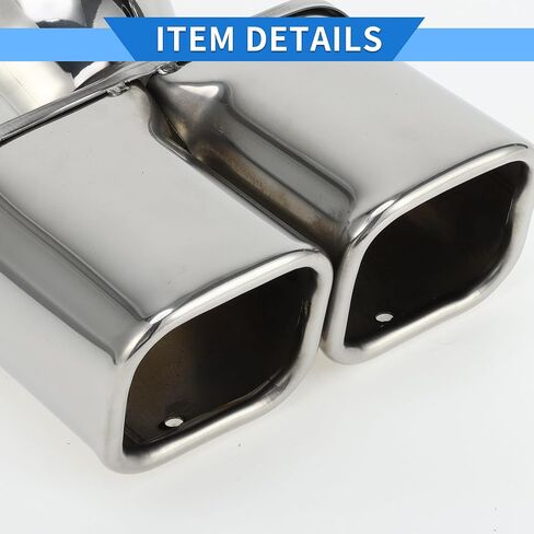 1 Pc Square Curved Slant Cut Dual Exhaust Tip for Toyota Land Cruiser Prado GDJ/TRJ150 Series 3.0" Inlet 7.1" Length Stainless Steel Black Rear in Saudi Arabia
