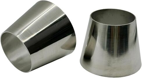 Chrome Silver SS304 Stainless Steel Adapter Connector Exhaust Mandrel Bend Elbow Pipe Concentric Reducer for Car Industrial Piping 2pcs (3 inch to 3.5 inch OD) in Kuwait