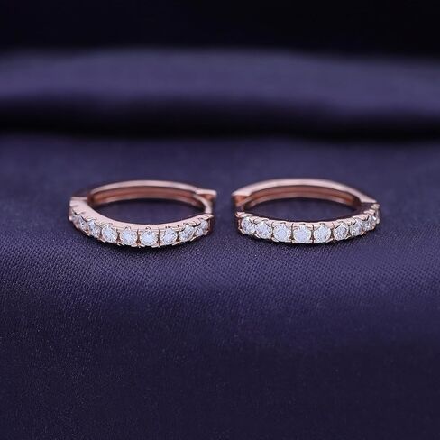 أقراط هوجي هوب للنساء مع مختبر دائري مكون من أقراط غضروف مويسانيتي أنيقة في مجوهرات مطلية بالذهب عيار 18 قيراط هدية لها in Kuwait