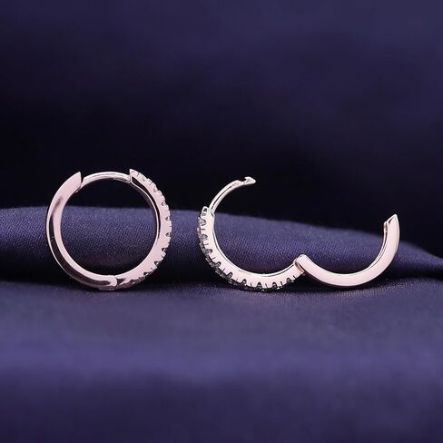 أقراط هوجي هوب للنساء مع مختبر دائري مكون من أقراط غضروف مويسانيتي أنيقة في مجوهرات مطلية بالذهب عيار 18 قيراط هدية لها in Kuwait