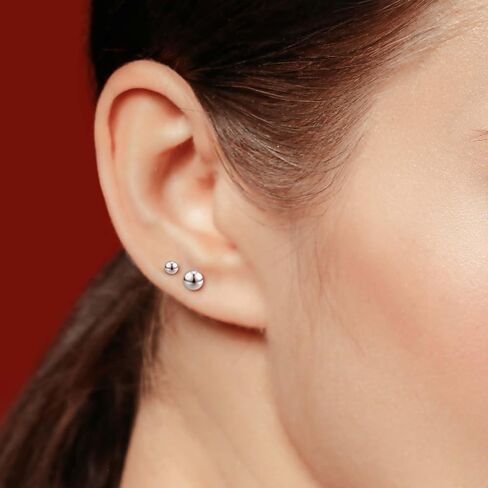 Stainless Steel Stud Earrings for Women & Men 15 Pairs Earrings Tiny Stud Earring Simple Polished Ball Studs Jewelry in Saudi Arabia