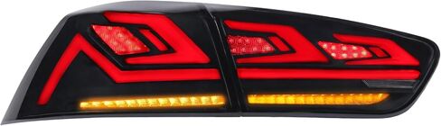 Taillight Assembly Compatible for 2008-2017 Mitsubishi Lancer EX EVO X Smoke Rear Lamp with Start Up Animation Red Brake light Sequential Turn Signal Running light in Saudi Arabia