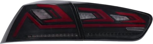 Taillight Assembly Compatible for 2008-2017 Mitsubishi Lancer EX EVO X Smoke Rear Lamp with Start Up Animation Red Brake light Sequential Turn Signal Running light in Saudi Arabia