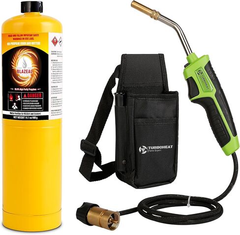 طقم شعلة لحام البروبان مع الحافظة Mapp Map رأس مسدس شعلة الغاز بطول 5 أقدام، بدء تشغيل رأس شعلة البروبان مع مسدس شعلة لحام مشعل للحام مشاعل شعلة الشعلة التوربينية in Kuwait