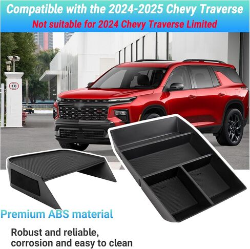 Center Console Organizer Compatible with 2024-2025 Chevy Traverse Interior Accessories, Divider Compartment Tray and Center Console Bottom Storage Box; Not fit for 2024 Chevy Traverse Limited in Saudi Arabia