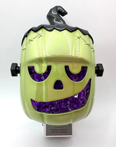Bath and Body Works Green and Black with Purple Light-Up Frankenstein Pumpkin Nightlight Wallflowers Plug-in Scent Control in Saudi Arabia