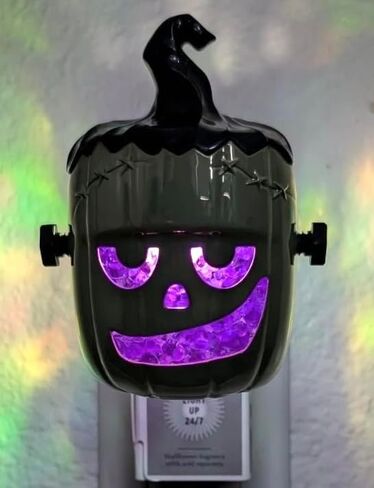 Bath and Body Works Green and Black with Purple Light-Up Frankenstein Pumpkin Nightlight Wallflowers Plug-in Scent Control in Saudi Arabia