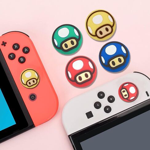 PERFECTSIGHT Switch Thumb Grips, Cute 4 PCS Joystick Caps for Nintendo Switch Lite/OLED Thumbstick Cover, Analog Stick Button Cover for NS Joycon - Glitter Octopus in Kuwait