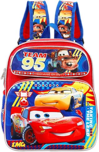 Disney Cars Mini Backpack with Lunch Box for Kids - Bundle with Pixar 12" School Bag, Lunch Box, Stickers, More | Pixar Cars School Supplies for Boys in Saudi Arabia