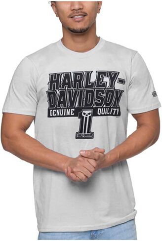 Harley-Davidson Men's Far Away H-D Short Sleeve Crew-Neck T-Shirt - Gray in Saudi Arabia