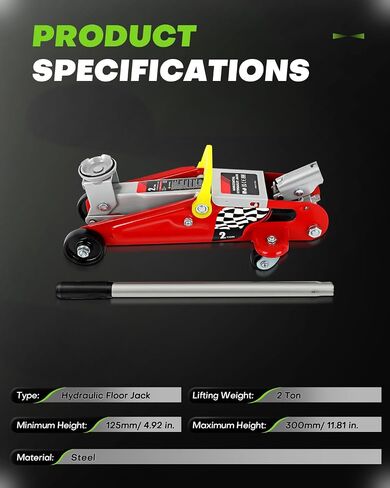 SCITOO 2 Ton (4,000 lb) Heavy Duty Hydraulic Floor Trolley Jack Car Van Trucks Liftting Tool in Saudi Arabia