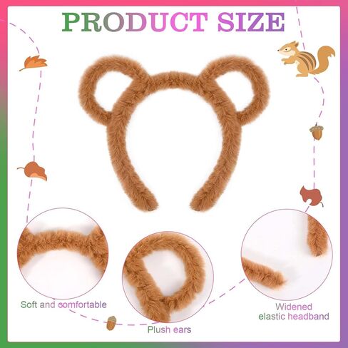 10 قطع من أزياء السنجاب تتضمن عصابات رأس السنجاب وجوارب للركبة ونظارات وربطة عنق وأربطة شعر للنساء في ملابس فريق الهالوين in Kuwait