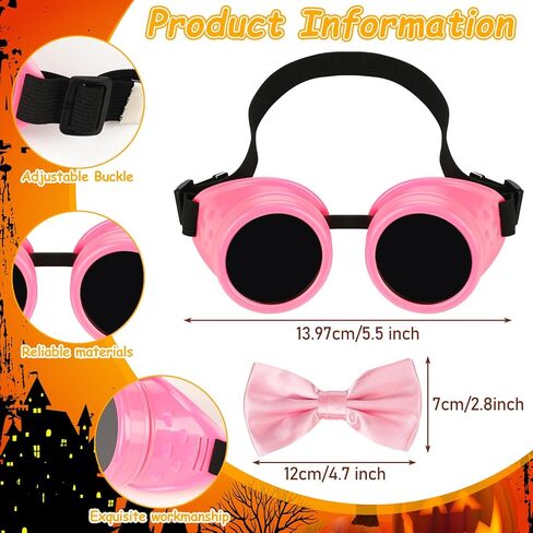 5 Pcs Brown Dog Ears Headband Tail Pink Steampunk Goggles Bow Tie Pink Backpack Halloween Dog Costume for Adult Women Cosplay Party Supplies Halloween Costume Accessories in Saudi Arabia