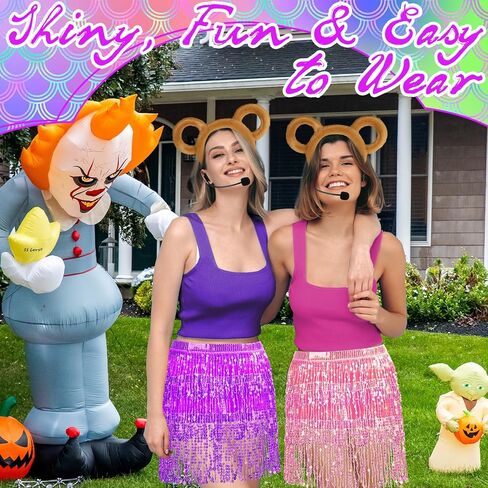 Halloween Chipmunks Costumes Set Chipmunk Ears Headband Sequin Skirt Fake Singer Microphone Halloween Animal Cosplay in Kuwait