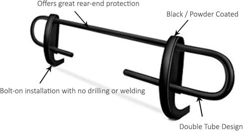 Black Horse Rear Bumper Guard Double Tube Black Compatible with 2007-2011 Dodge Nitro|2008-2012 Jeep Liberty-8D071116A in Saudi Arabia