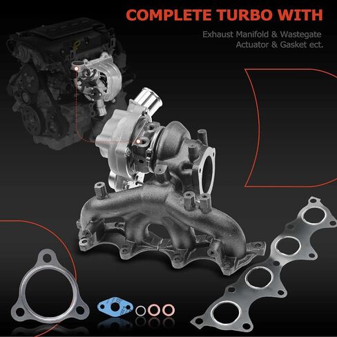 A-Premium K03 Complete Turbo Turbocharger Kit, with Wastegate Actuator & Gasket, Compatible with Hyundai Veloster 2013-2015 & Kia Forte5 2014-2015, Forte Koup 2014, 1.6L G4FJ, Replace# 5303-970-0306 in Saudi Arabia