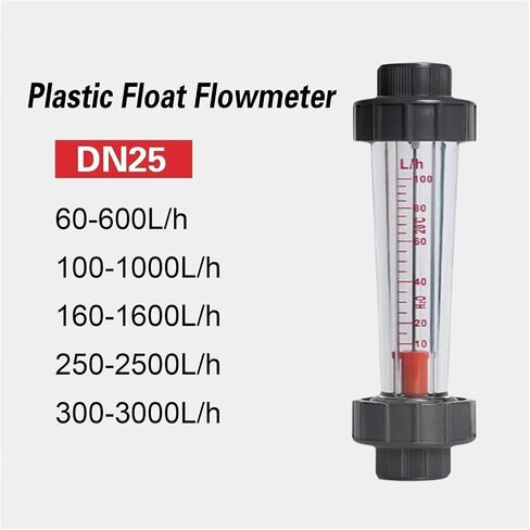 LZS-25 Plastic Tube Flow Meter Rotameter Float Flow Meter for Liquid Flow Rate Pipeline Water Treatment System(LZS-25 250-2500L-h,Female Thread) in Saudi Arabia
