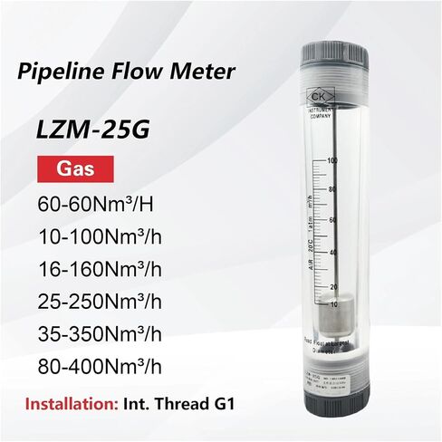 LZM-25G Pipeline Acrylic Tube Gas Flow Meter Air Rotameter Compressed Air Flow Rate Indicator(6-60Nm3-h) in Saudi Arabia