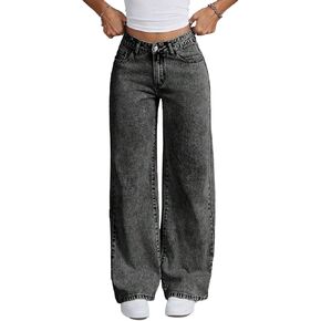 Women's Low Waisted Baggy Jeans Boyfriend Denim Pants Wide Leg Loose Fit for Women Y2k Boyfriend in Saudi Arabia