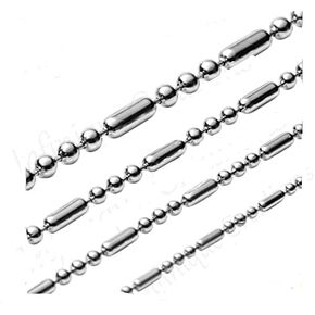 INFINIQUE CREATIONS Stainless Steel Silver Ball And Oval Bead Chain Bracelet Necklace 1-3mm in Kuwait