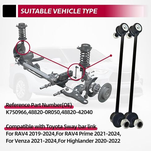 For Toyota Sway bar link Compatible with Highlander 2019-2022 RAV4 2019-2024 RAV4 Prime 2021-2024 Venza 2021-2024 front stabilizer bar link#K750966 48820-0R050 48820-42040 in Saudi Arabia