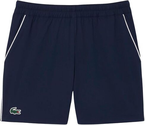 Lacoste Men's Contrast Piping Shorts, Navy Blue, Small in Saudi Arabia