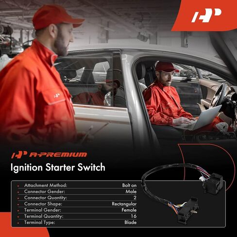 مفتاح تشغيل الإشعال الممتاز A-Premium متوافق مع مركبات Buick & Pontiac - Regal 1997-2004، Century 1997-2004، Grand Prix 1997-2001 - 16 شفرات in Saudi Arabia