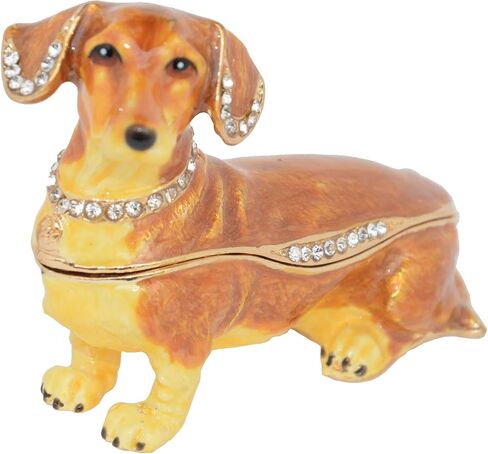 Dachshund Dog Trinket & Jewelry Box Dog Figurines Statues Cute Pet Gifts L6 in Saudi Arabia