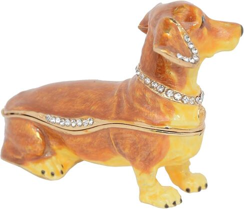 Dachshund Dog Trinket & Jewelry Box Dog Figurines Statues Cute Pet Gifts L6 in Saudi Arabia