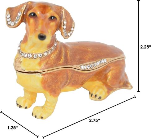 Dachshund Dog Trinket & Jewelry Box Dog Figurines Statues Cute Pet Gifts L6 in Saudi Arabia