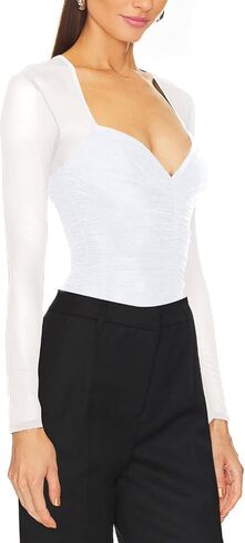 Womens Mesh Sheer Tops Long Sleeve V Neck Sexy See Through Shirts Lace Floral Blouses Y2k Layering Top in Kuwait
