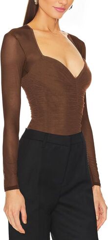 Womens Mesh Sheer Tops Long Sleeve V Neck Sexy See Through Shirts Lace Floral Blouses Y2k Layering Top in Kuwait