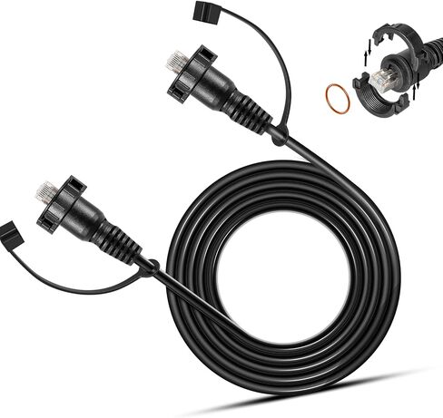 010-12531-01 Marine Network Adapter Cable Black Small to Large RJ-45 Connector Compatible with Panoptix LiveScope System，GC 200 Marine IP Camera, GLS 10 Sonar Module,GMR Fantom 54 56 124 126 254 256 in Kuwait