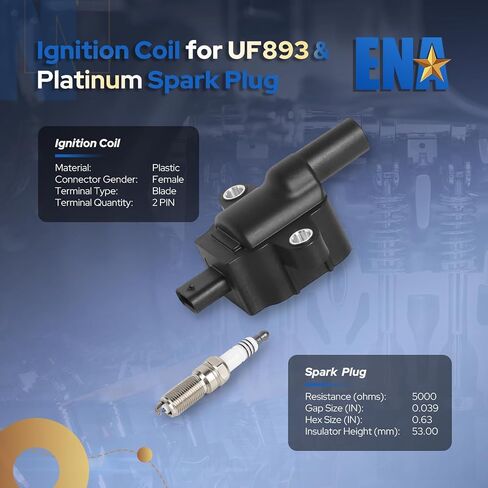 ENA Set of 8 Ignition Coil Pack 8 Platinum Spark Plug Compatible with Ford E350 E450 F250 F350 F450 F53 F550 F59 F600 F650 F750 7.3L V8 2020 2021 2022 2023 Replacement for UF893 DG587 LC3Z12029B SP520 in Saudi Arabia
