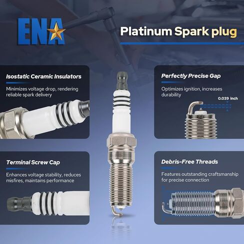 ENA Set of 8 Ignition Coil Pack 8 Platinum Spark Plug Compatible with Ford E350 E450 F250 F350 F450 F53 F550 F59 F600 F650 F750 7.3L V8 2020 2021 2022 2023 Replacement for UF893 DG587 LC3Z12029B SP520 in Saudi Arabia
