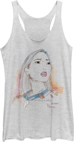 قميص بدون أكمام للسيدات من Fifth Sun Disney Princesses Watercolor Pocahontas بتصميم Racerback in Saudi Arabia