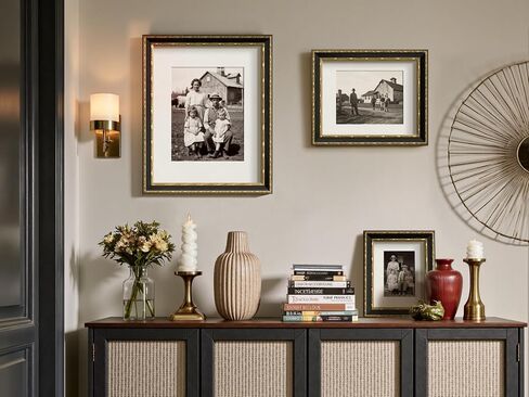 Yaetm 16x20 Vintage Picture Frame, Ornate Antique Gold 16x20 Frame for Wall, White Mat for 11x14 Photos, 1.5-inch Wide Molding - Portrait or Landscape - Wall Mount for Home (Black/Gold, 2 Pack) in Saudi Arabia