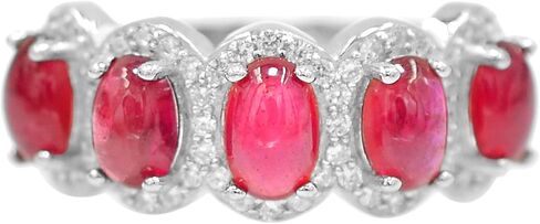 6X4 MM Natural Ruby Cabochon Ring 925 Sterling Silver July Birthstone Statement Ring Ruby Jewelry Proposal Ring Anniversary Gift For Wife in Saudi Arabia