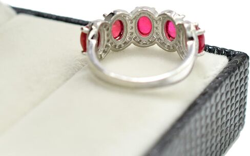 6X4 MM Natural Ruby Cabochon Ring 925 Sterling Silver July Birthstone Statement Ring Ruby Jewelry Proposal Ring Anniversary Gift For Wife in Saudi Arabia