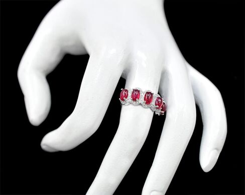 6X4 MM Natural Ruby Cabochon Ring 925 Sterling Silver July Birthstone Statement Ring Ruby Jewelry Proposal Ring Anniversary Gift For Wife in Saudi Arabia