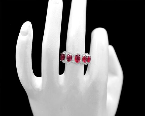 6X4 MM Natural Ruby Cabochon Ring 925 Sterling Silver July Birthstone Statement Ring Ruby Jewelry Proposal Ring Anniversary Gift For Wife in Saudi Arabia