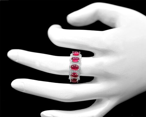 6X4 MM Natural Ruby Cabochon Ring 925 Sterling Silver July Birthstone Statement Ring Ruby Jewelry Proposal Ring Anniversary Gift For Wife in Saudi Arabia
